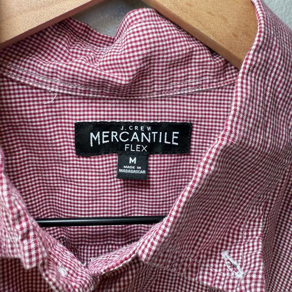 J. Crew Mercantile Flex Men's Long Sleeve Gingham Print Dress Shirt Size Medium - Picture 4 of 6
